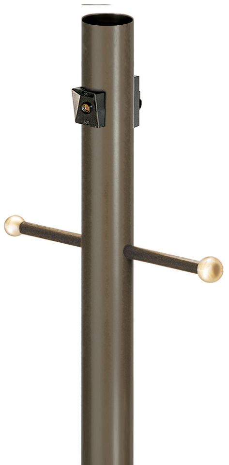Bronze 96"H Cross Arm Outlet DusktoDawn Inground Lamp Post 93R39