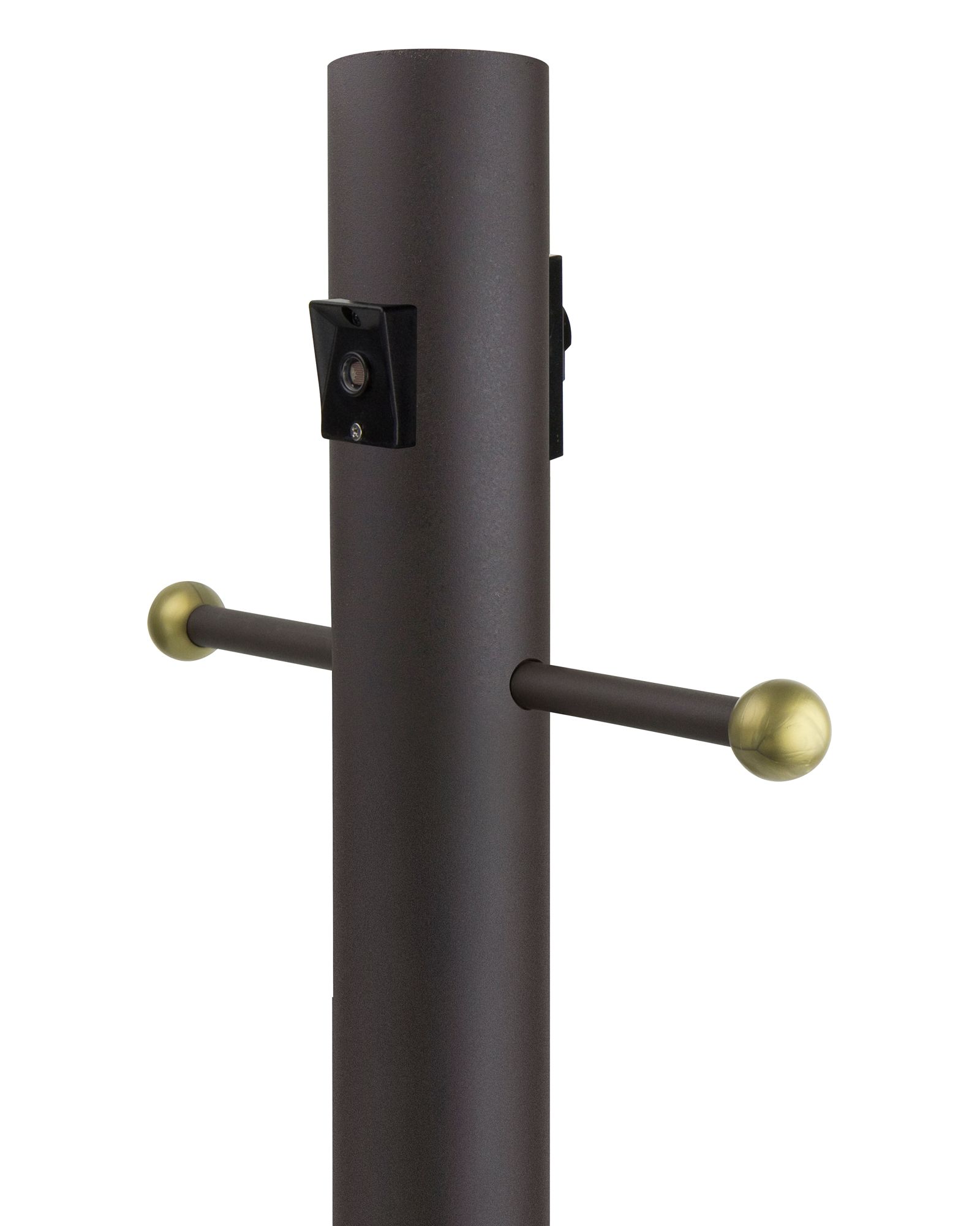 Bronze 84"H Cross Arm Outlet DusktoDawn Inground Lamp Post 93T11