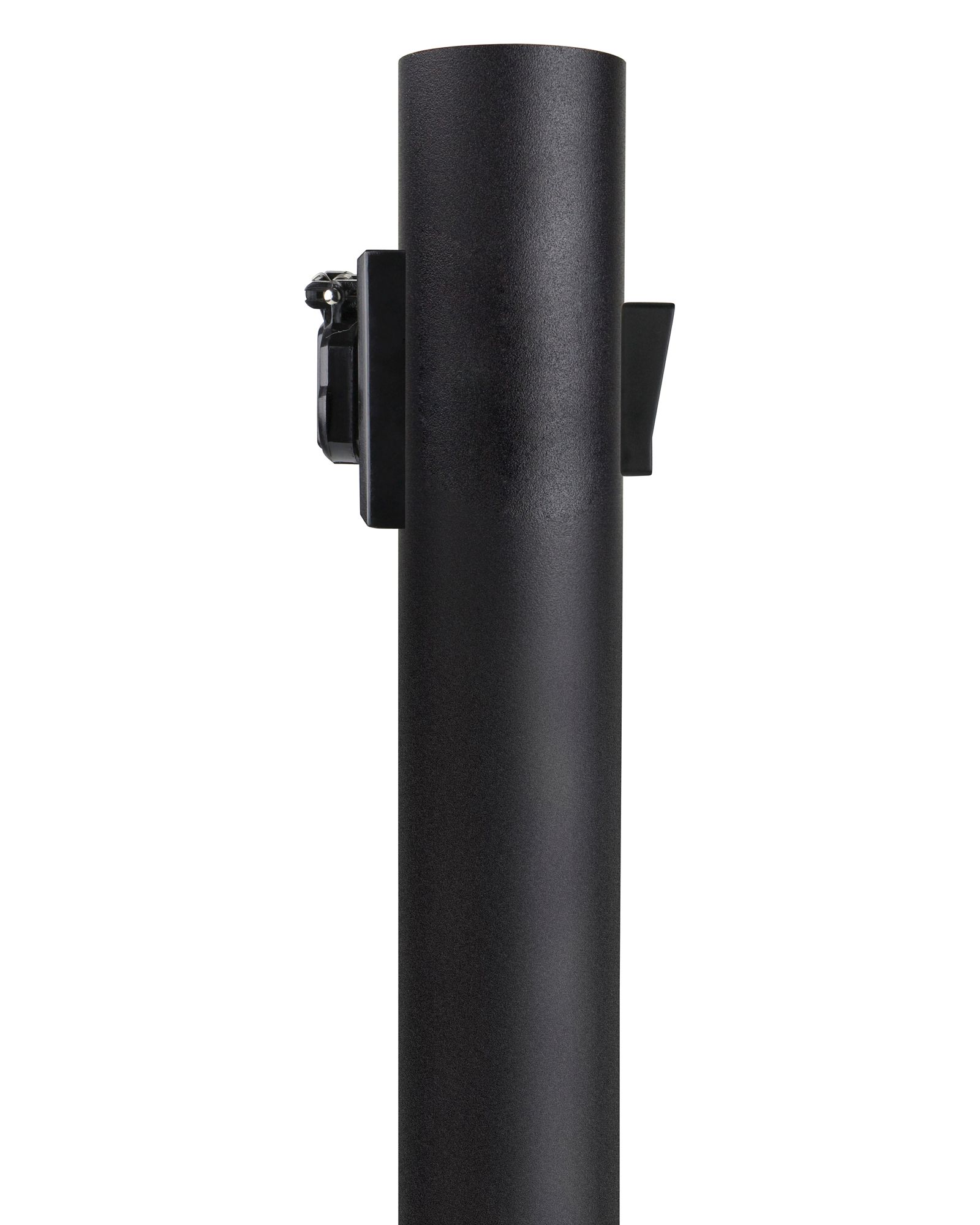 Black 84" High Outlet Dusk-to-Dawn Direct Burial Lamp Post - #93T12