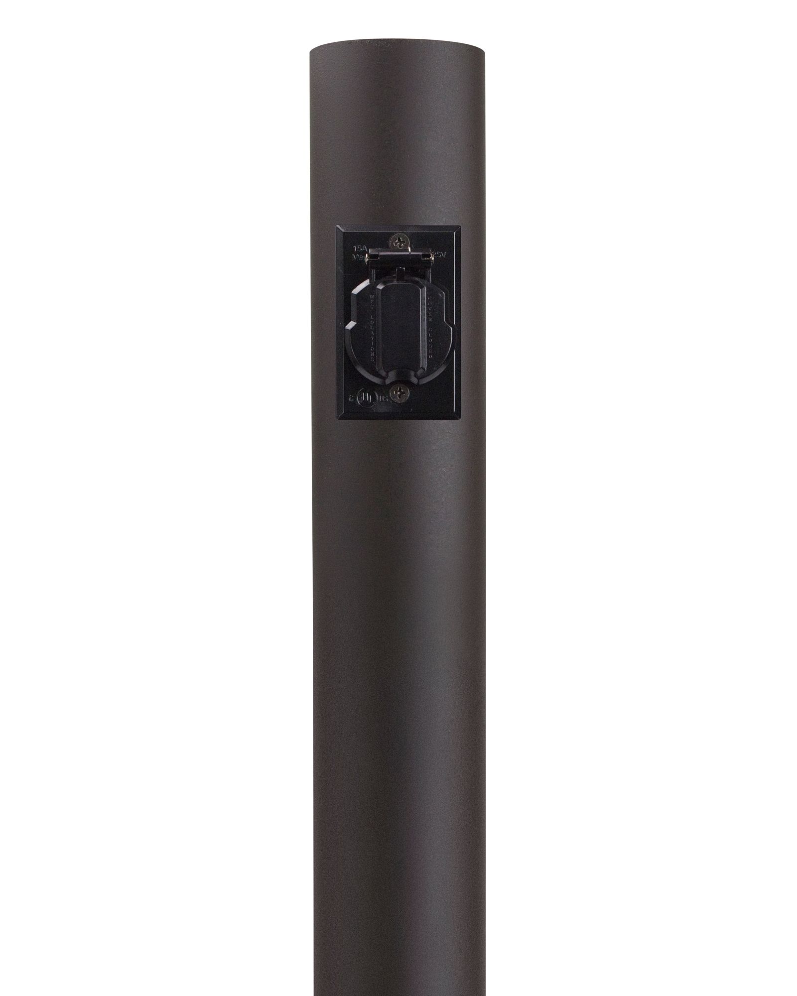 Bronze 84" High Outdoor Direct Burial Lamp Post with Outlet 93T19