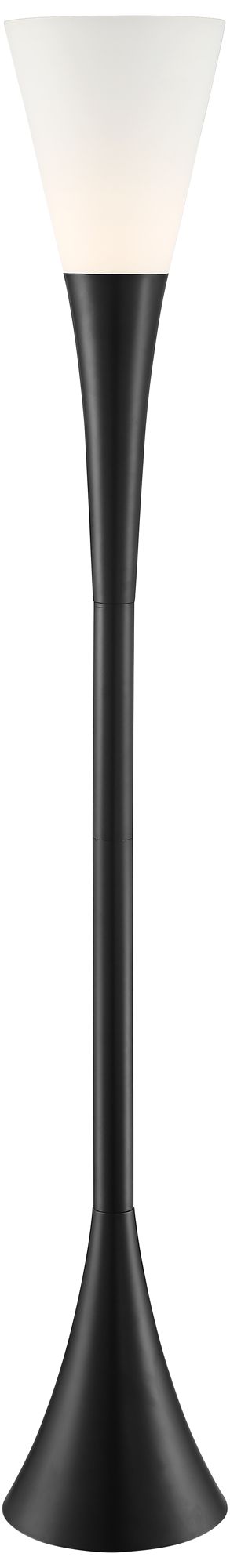 Possini Euro Piazza Matte Black Torchiere Floor Lamp 93W32 Lamps Plus