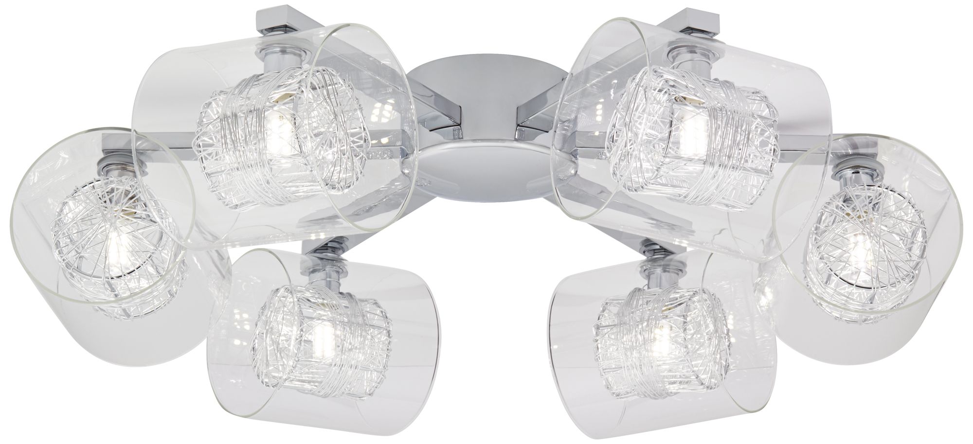 Possini Euro Wrapped Wire 24" Wide Chrome Ceiling Light 94240