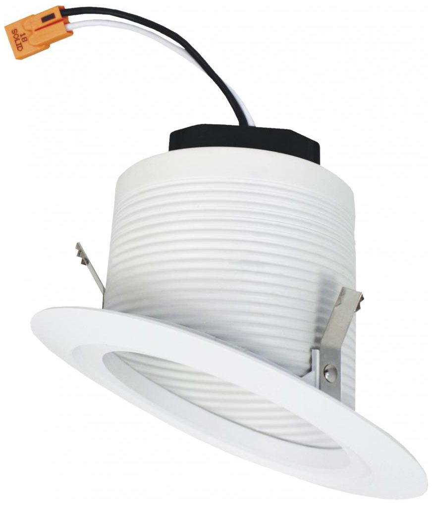 Elco 4" White Sloped Ceiling LED Baffle Recessed Downlight 95D58