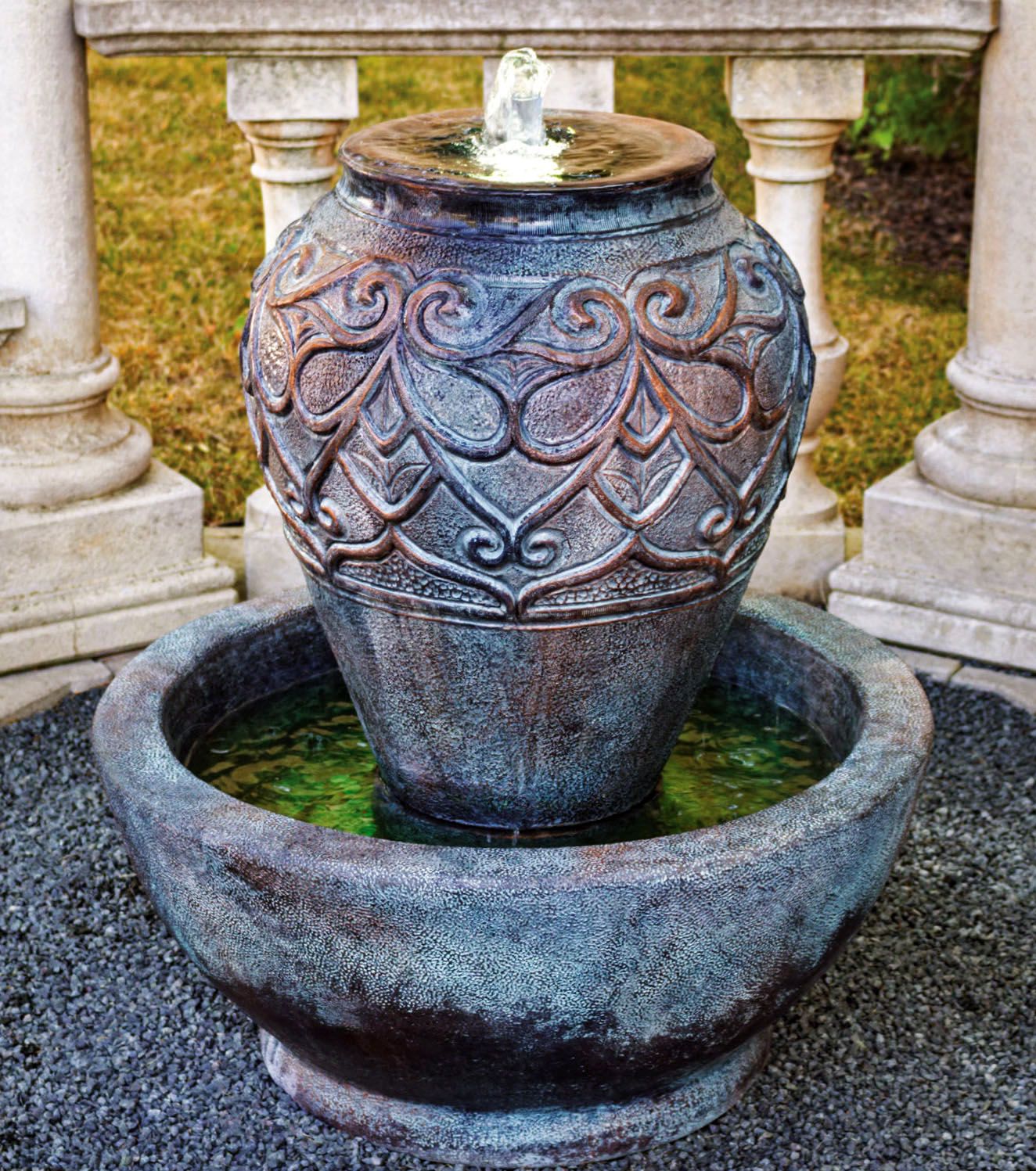 Bali Urn 33 1/2" High Bronze Patina LED Outdoor Fountain 95M01