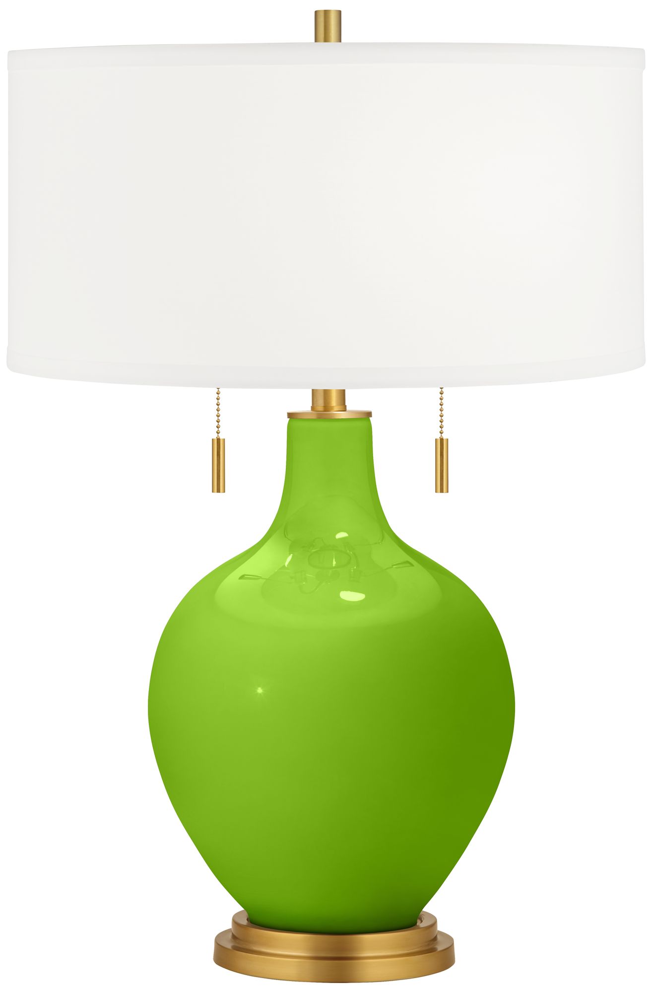 Neon Green Toby Brass Accents Table Lamp 95R00 Lamps Plus