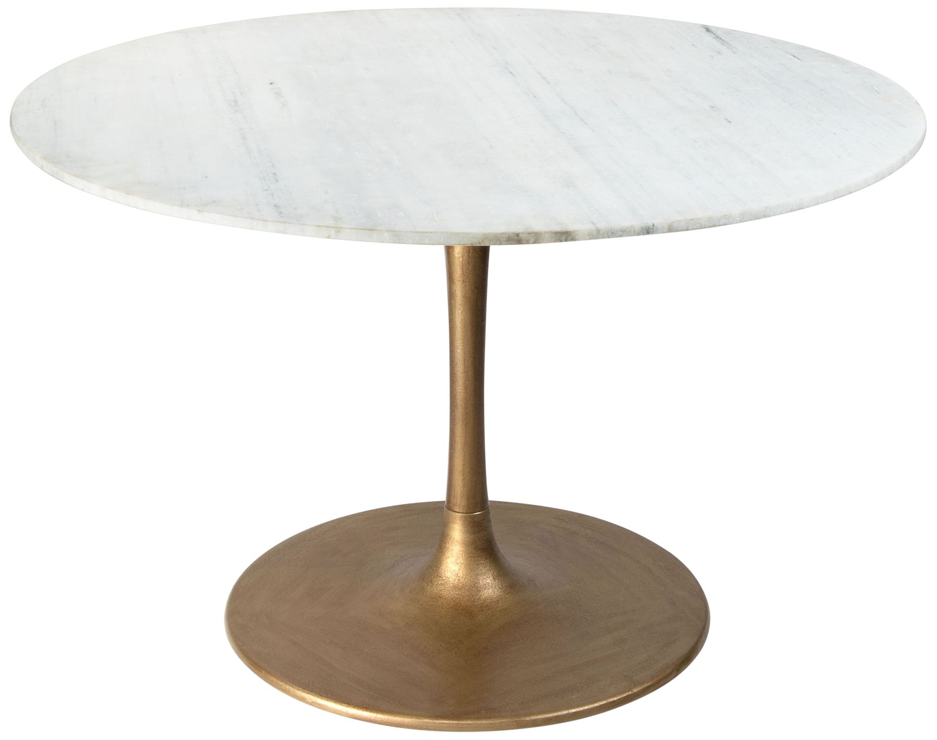 Zuo Ithaca 47" Wide White and Gold Round Dining Table 95Y17 Lamps Plus