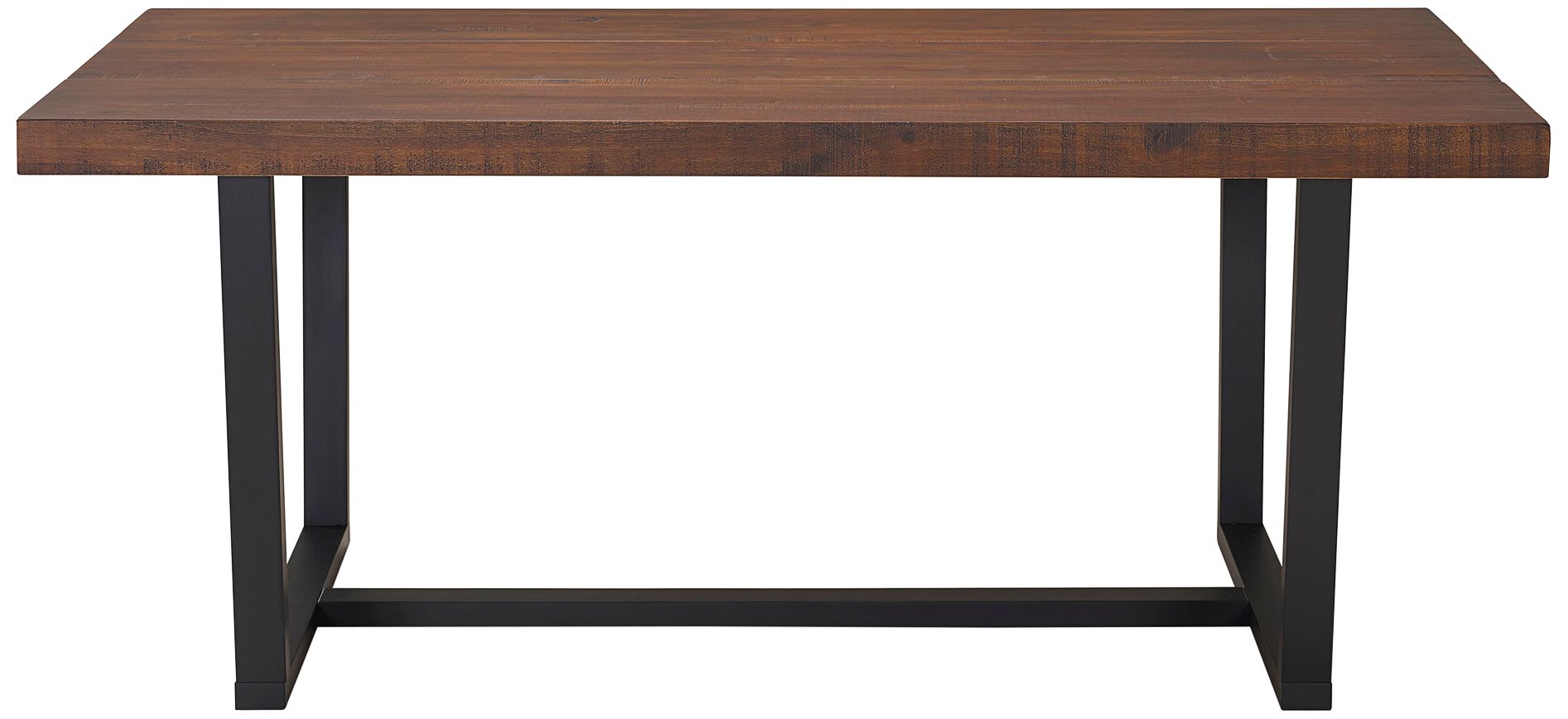 Mahogany 72" Wide Solid Pine Wood and Metal Dining Table 96J48 Lamps Plus