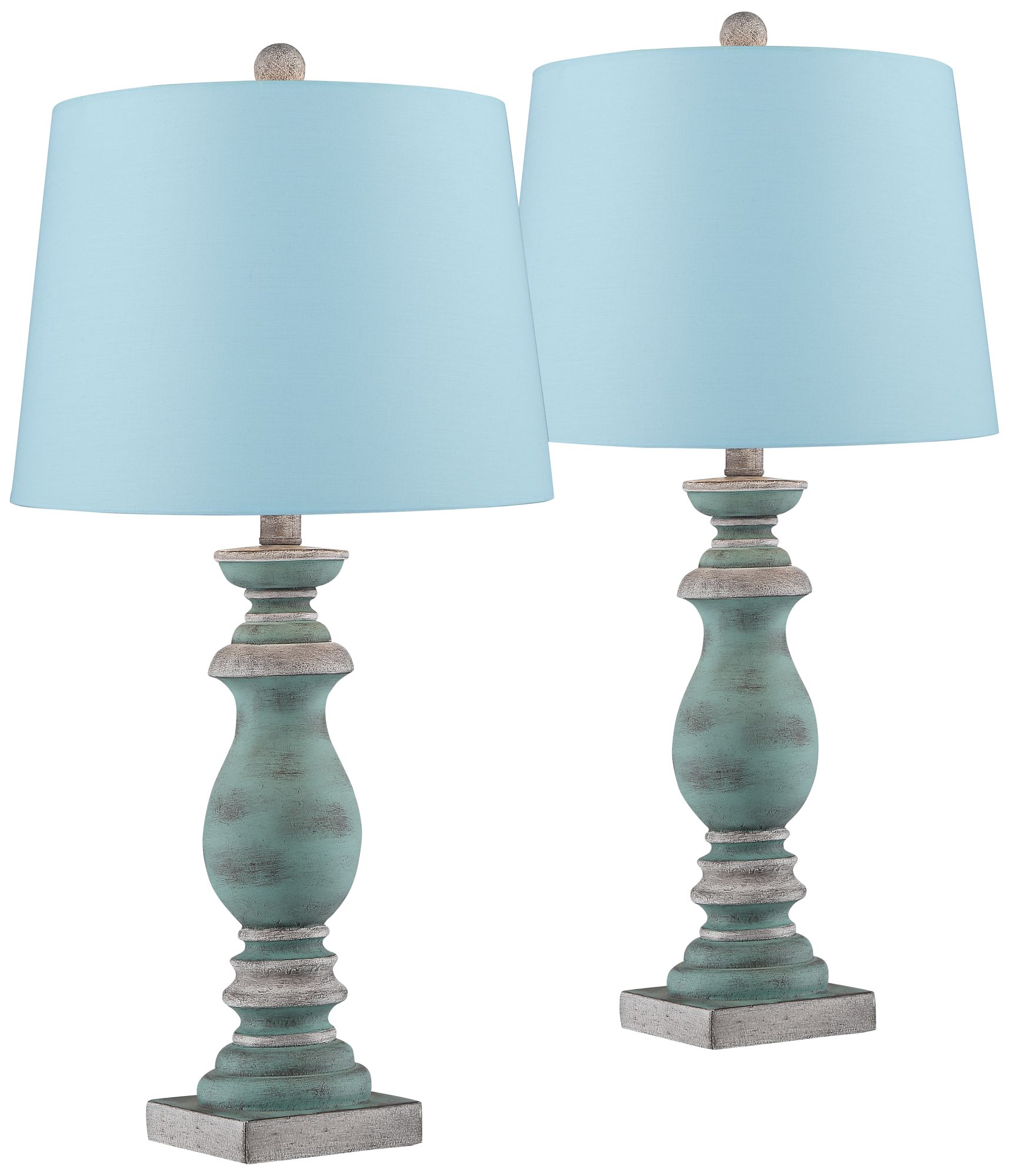 Patsy BlueGray Washed Blue Hardback Table Lamps Set of 2 96N66