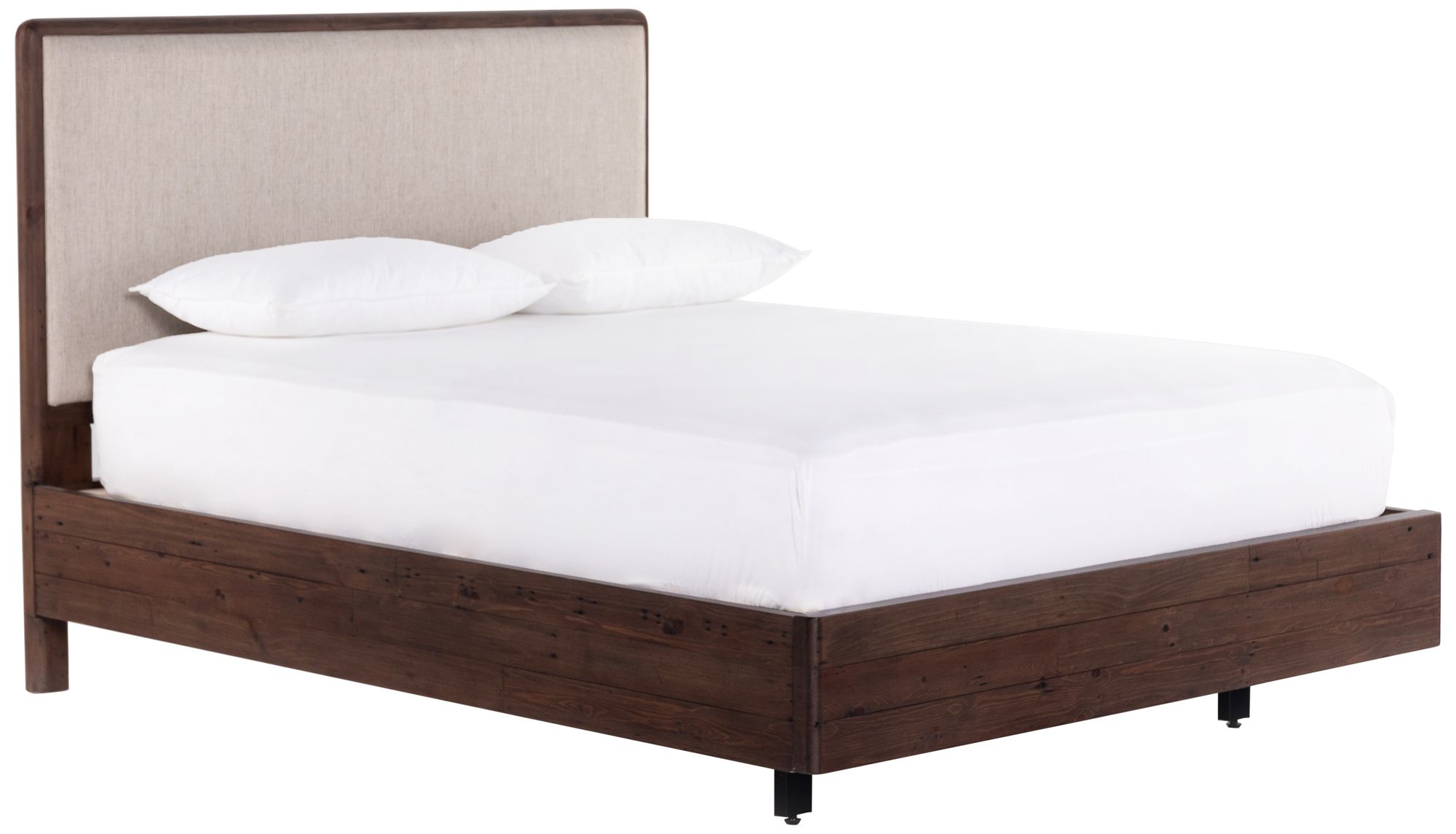 Lineo Rustic Wood Upholstered King Bed 97T18 Lamps Plus