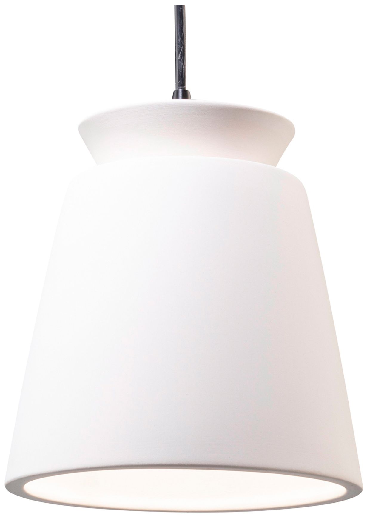 Trapezoid 7 3/4" Wide Bisque Ceramic Mini Pendant Light 99D05