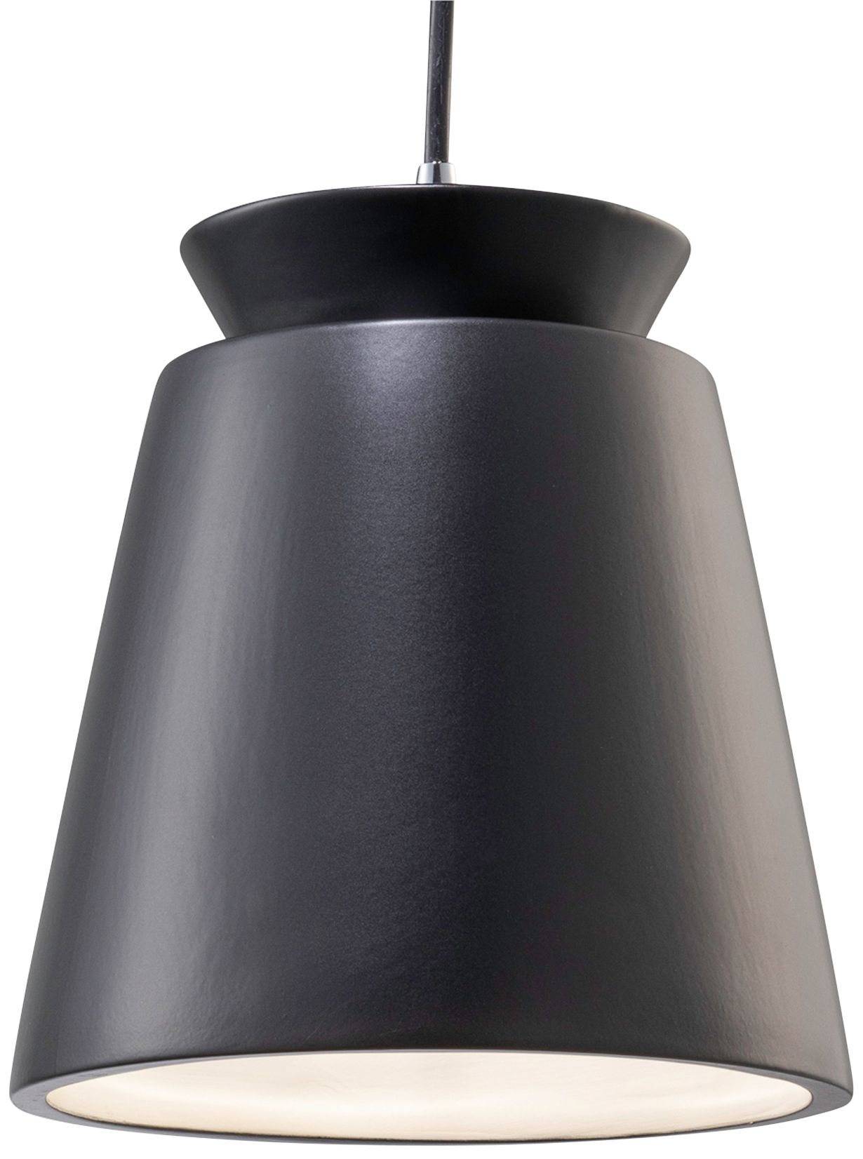 Trapezoid 7 3/4"W Matte Black Ceramic LED Mini Pendant Light 99D99