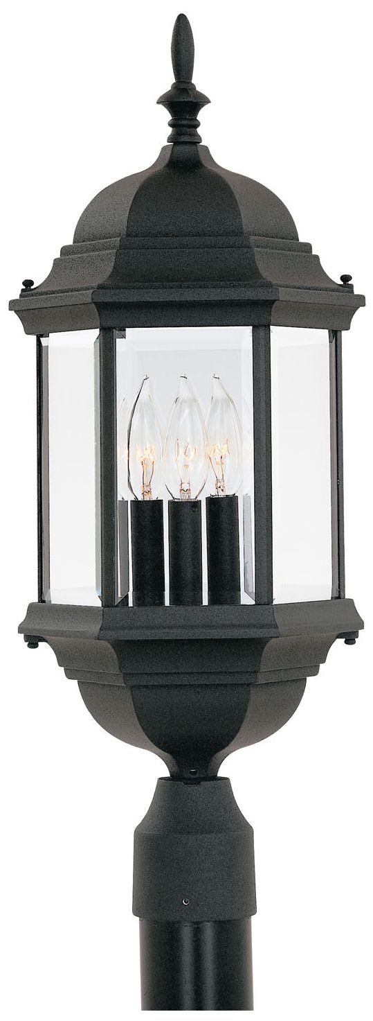 Devonshire 23 1/2" High Clear Glass Black Outdoor Post Light 9C025