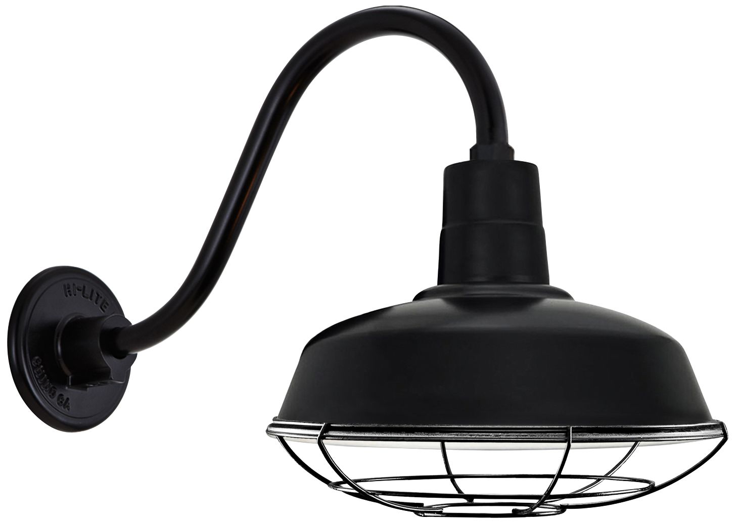 Warehouse 9 1/2" High Barn Black Gooseneck Cage Outdoor Light 9C415