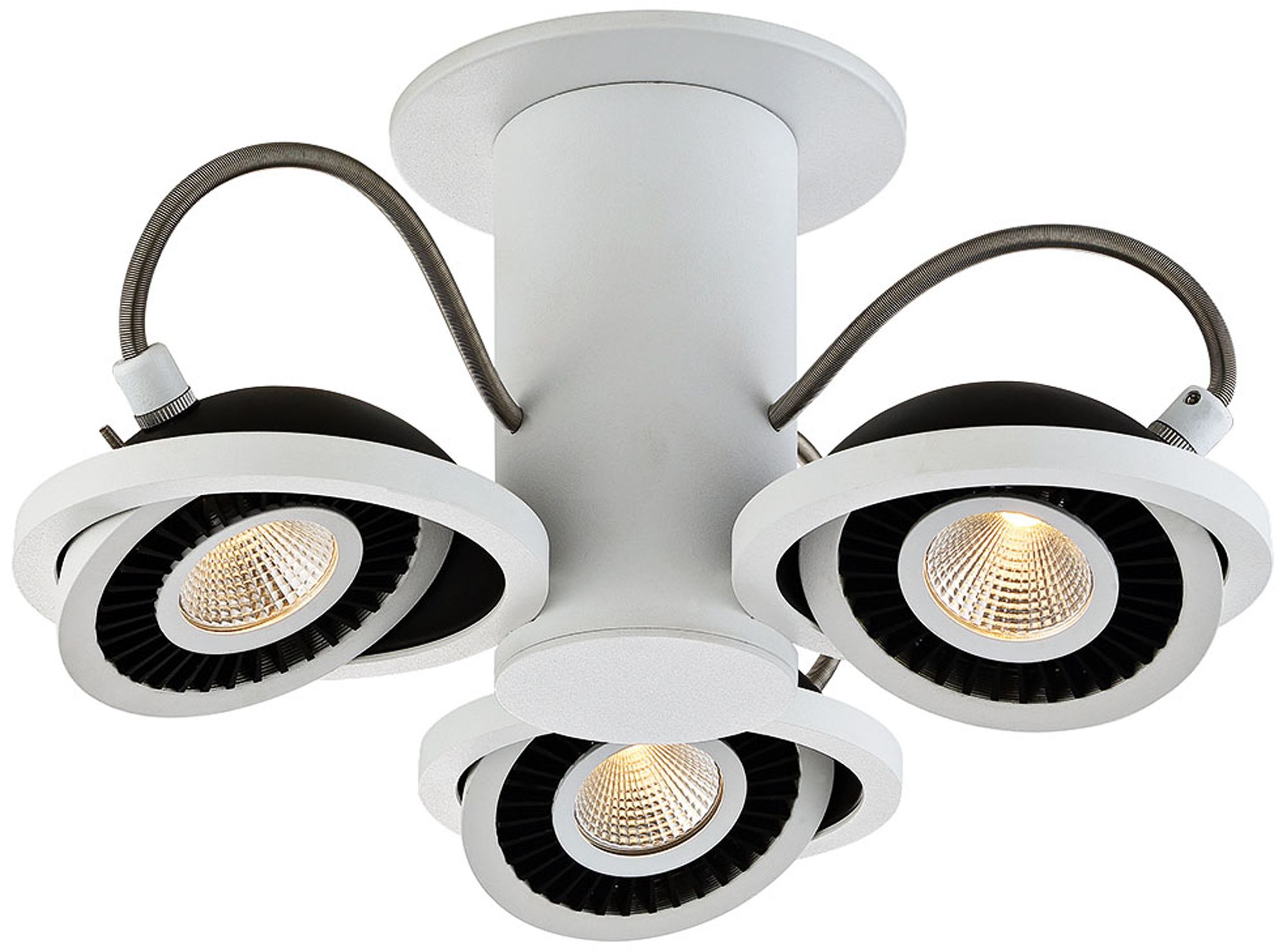 Vision 3Light White and Black Round LED Track Fixture 9F002 Lamps