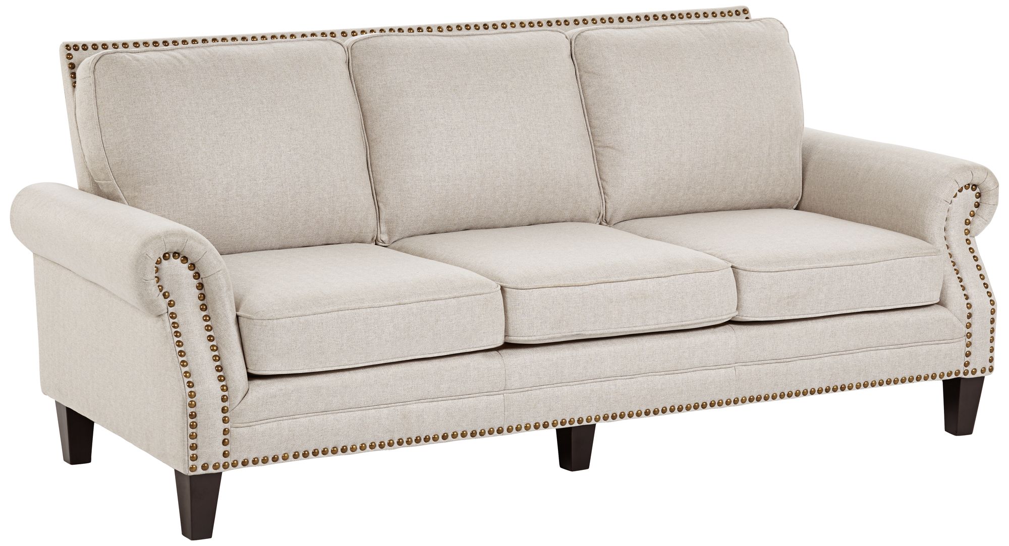 Clyde Park 85" Wide Oslo Linen Nailhead Trim Sofa 9G290 Lamps Plus