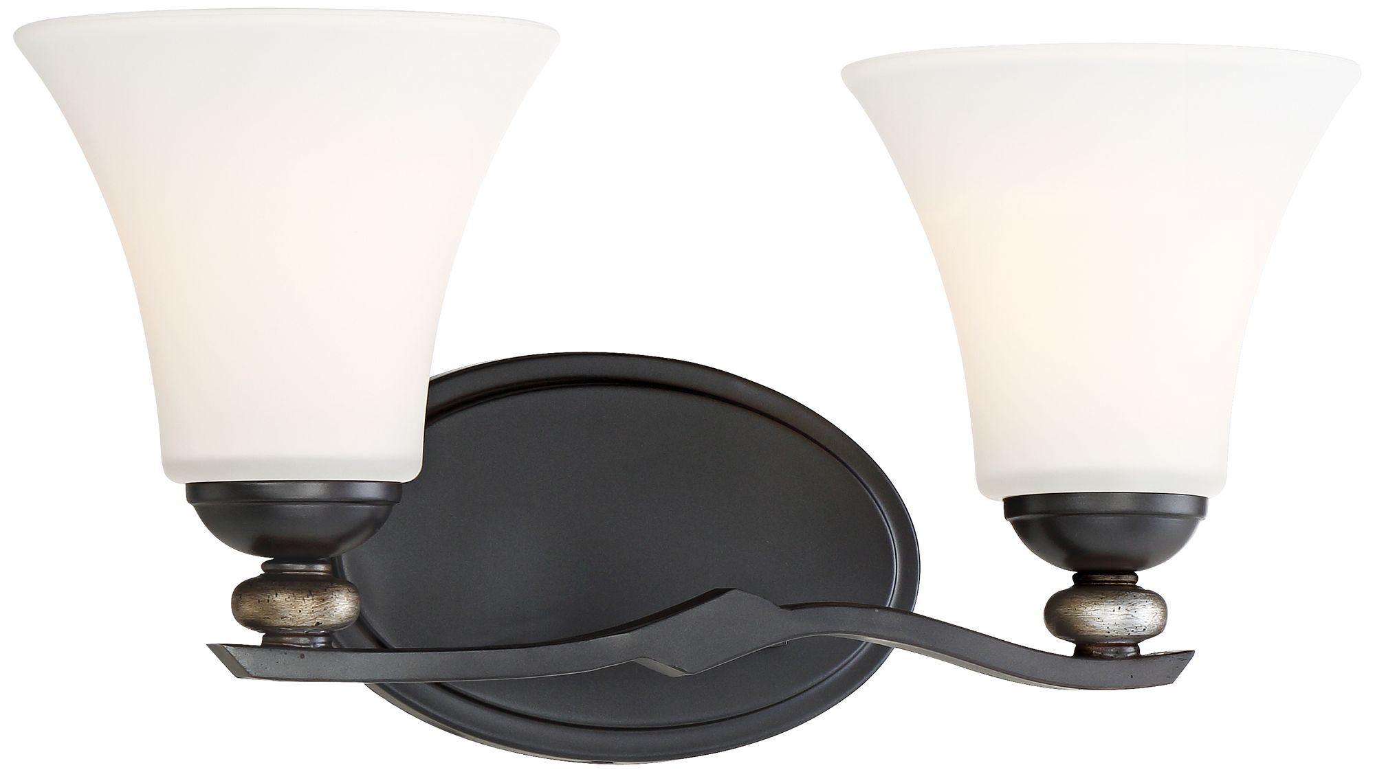 Shadow Glen 16" Wide Lathan Bronze 2Light Bath Light 9G933 Lamps Plus