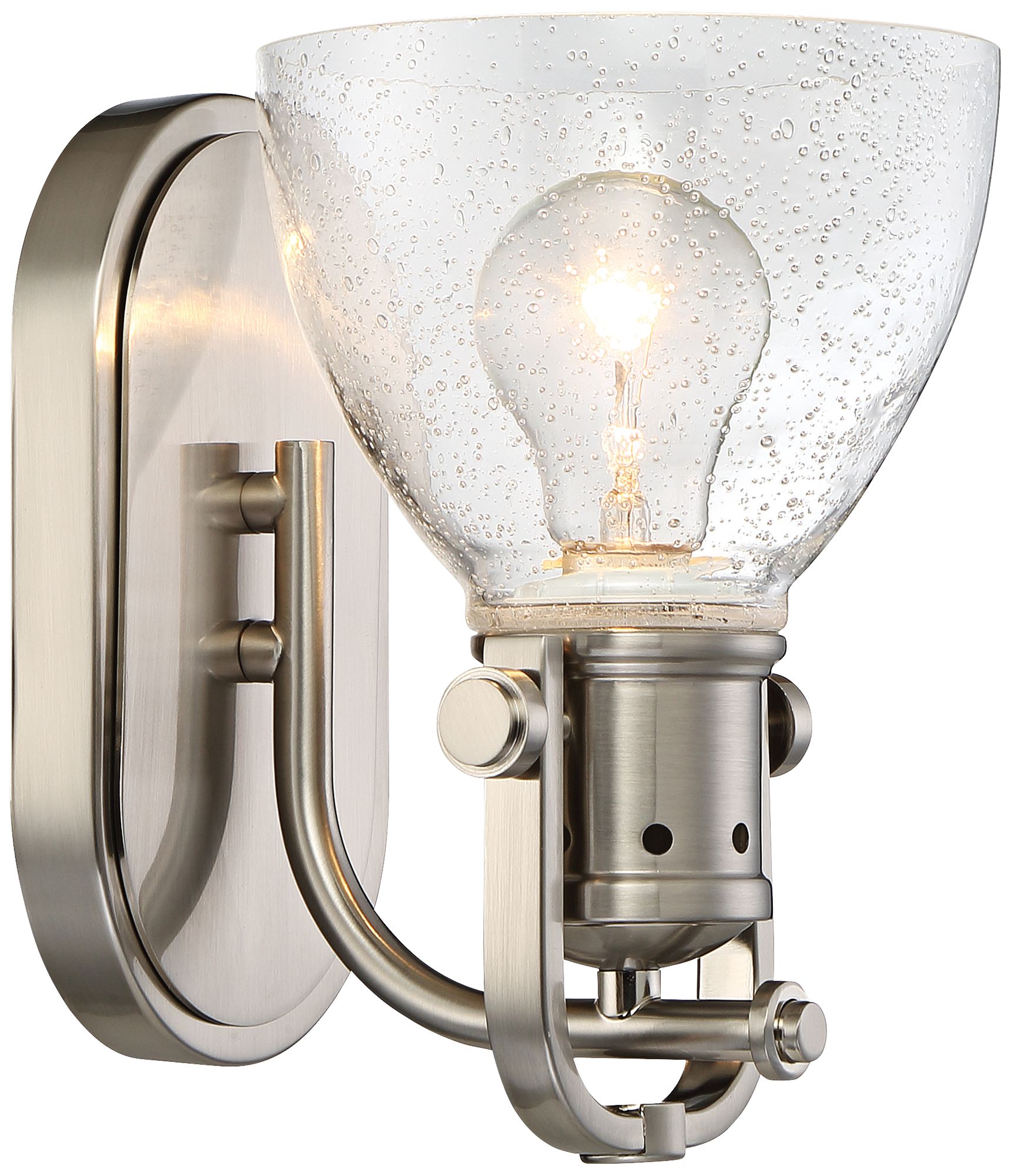 Bath Art 8 1/2" High Brushed Nickel Wall Sconce 9G973 Lamps Plus