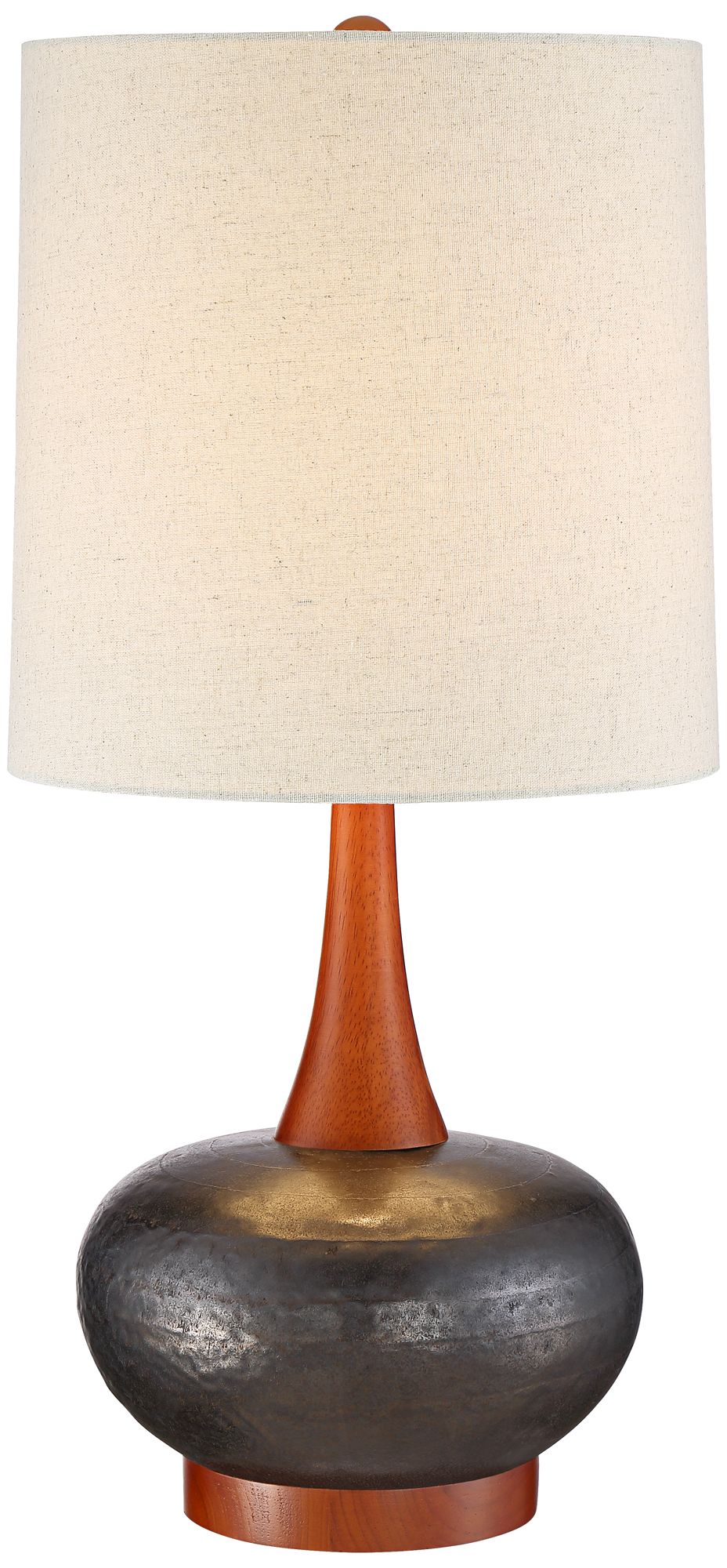 Andi Ceramic and Wood MidCentury Modern Table Lamp 9H566 Lamps Plus