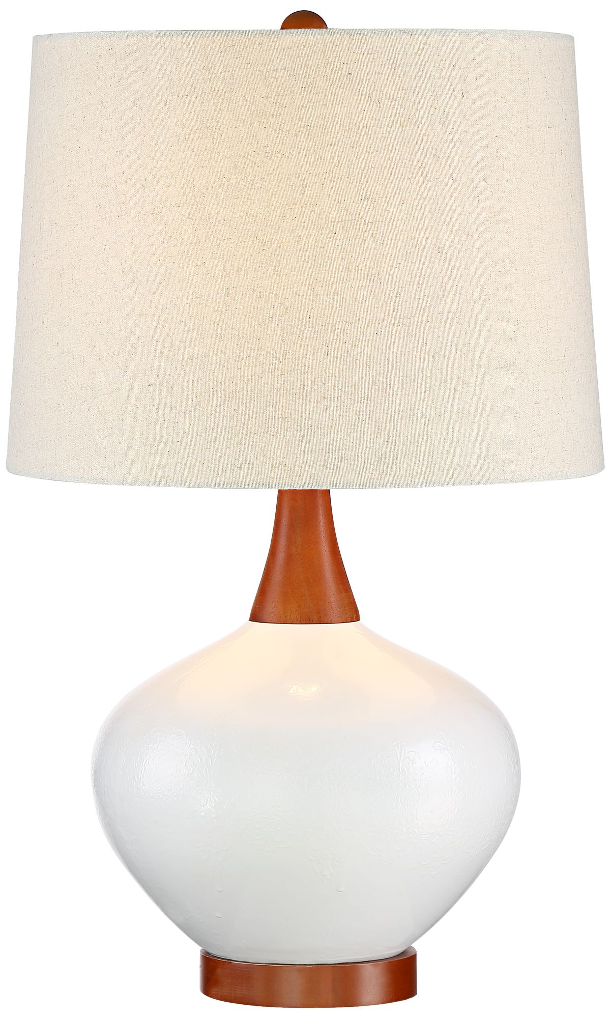 Brice MidCentury Ivory Ceramic Table Lamp 9H567 Lamps Plus