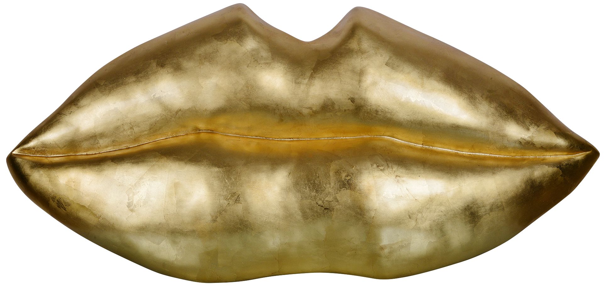 Kiss Kiss 49" Wide Gold Contemporary Wall Art 9J520 Lamps Plus