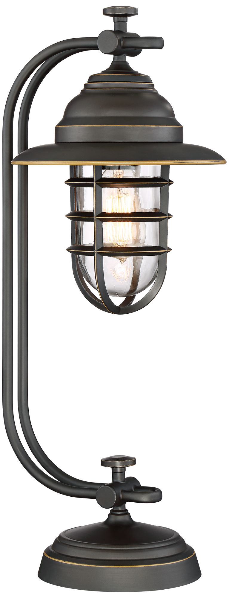 Franklin Iron Works Knox OilRubbed Bronze Lantern Desk Lamp 9K134