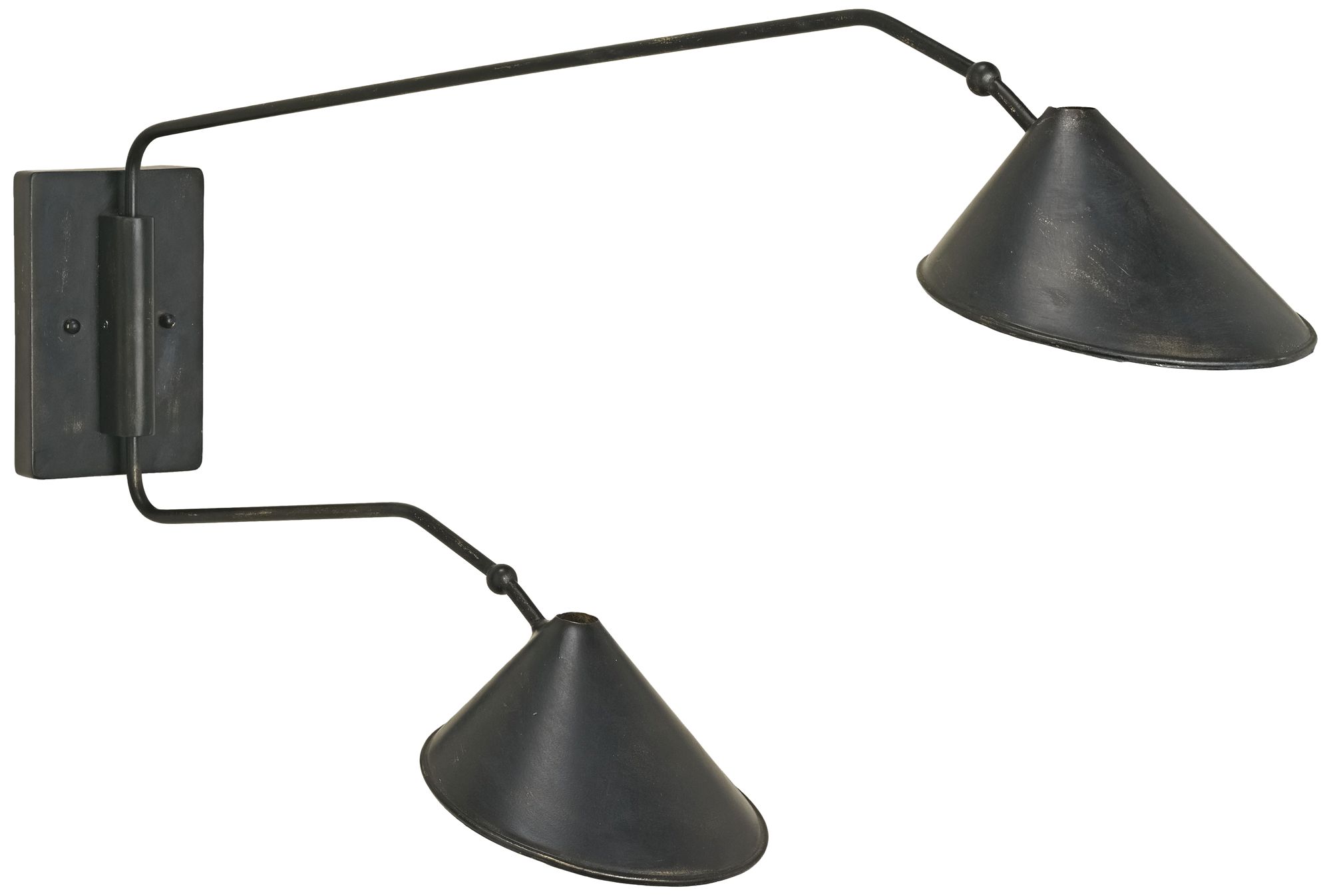 Serpa 20" High French Black Double Arm Wall Lamp 9K176 Lamps Plus