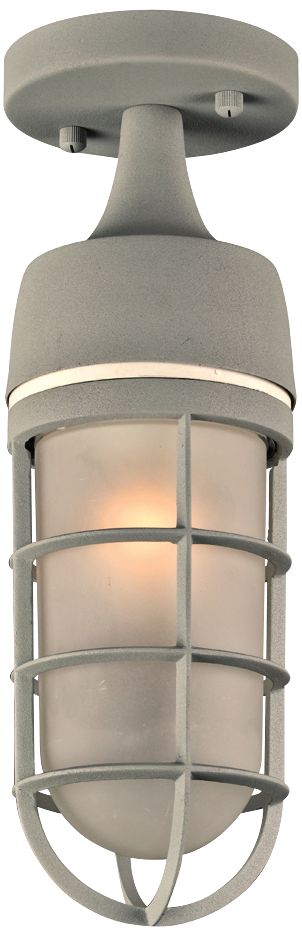 Cage 13" High Silver Outdoor Ceiling Light 9K345 Lamps Plus