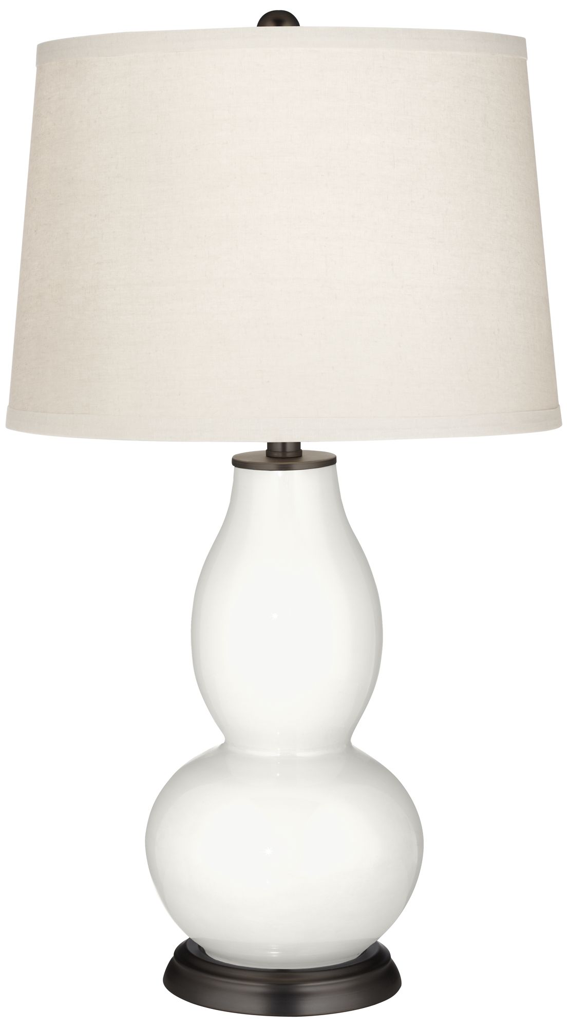 Winter White Double Gourd Table Lamp 9K828 Lamps Plus