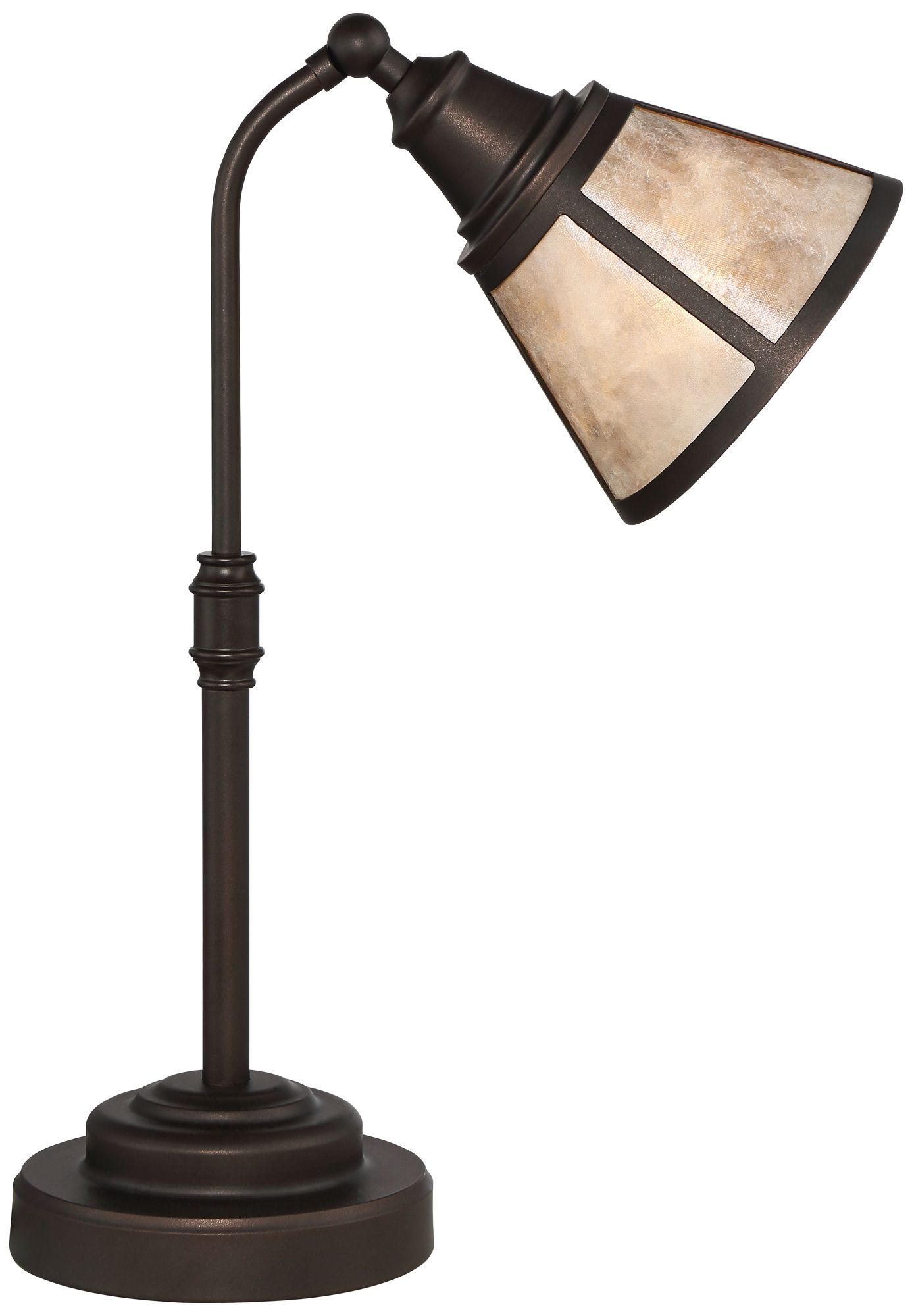 Malta Satin Bronze Mica Shade Desk Lamp 9M679 Lamps Plus