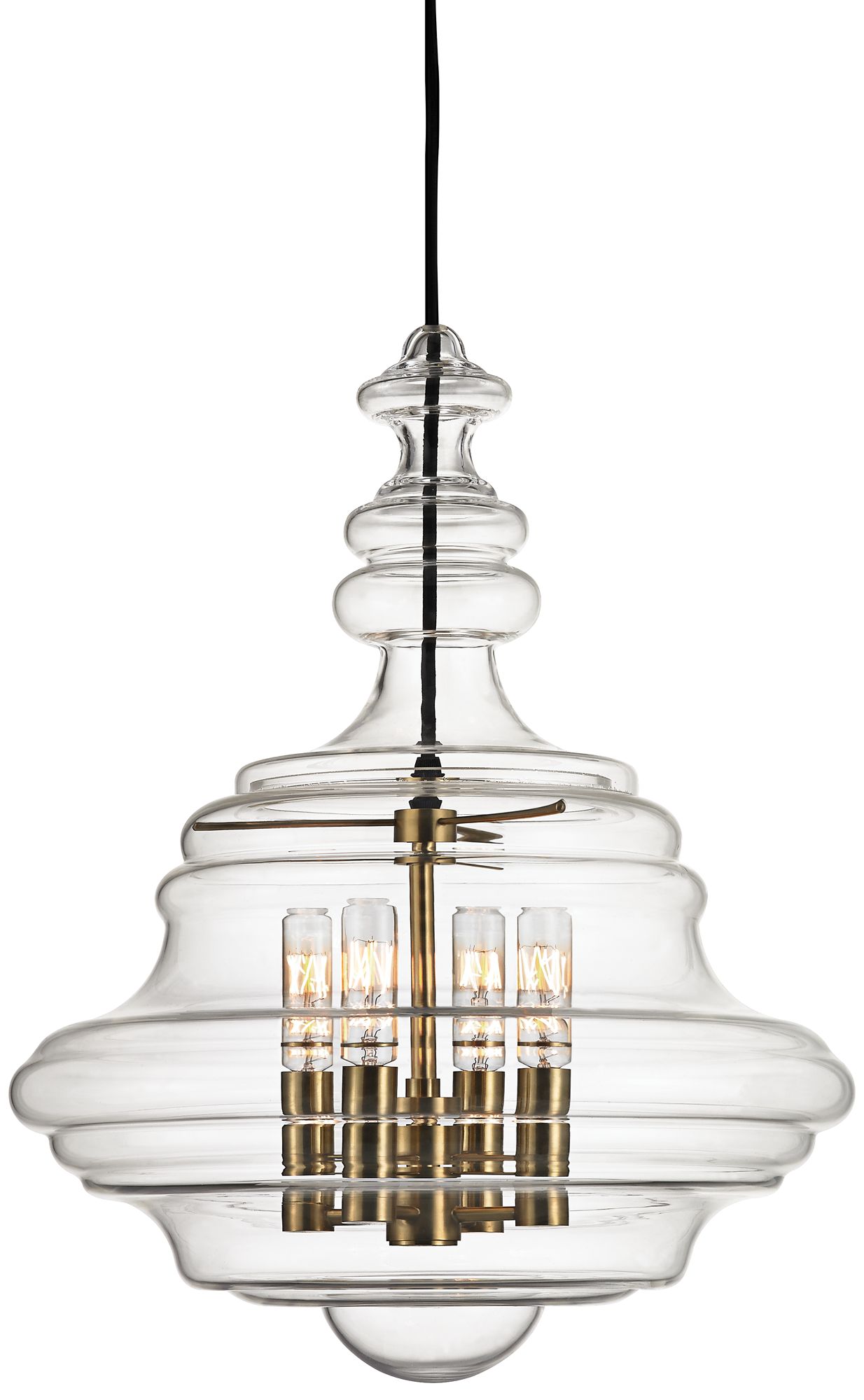 Washington 15 1/2" Wide Aged Brass Pendant Light 9P742 Lamps Plus