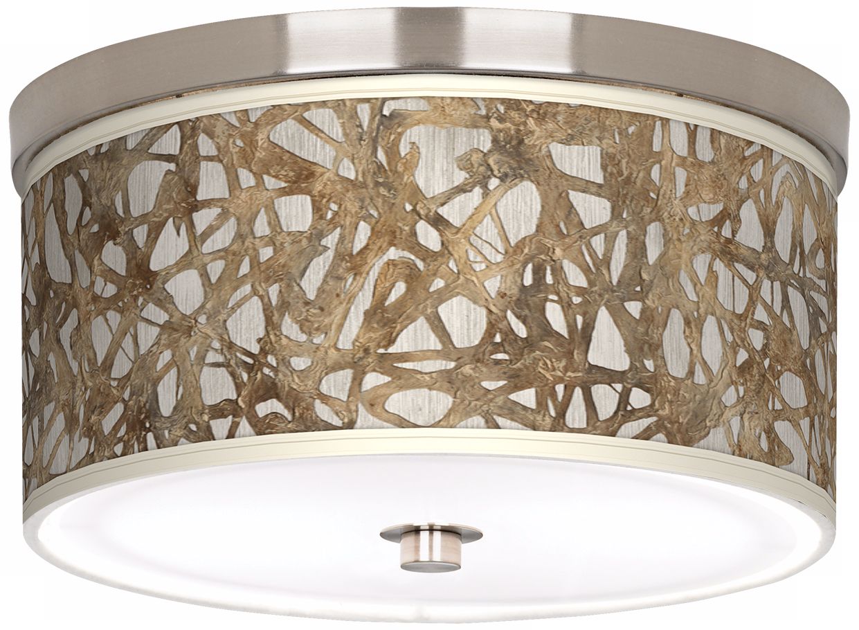 Energy-saving ceiling light in organic giclee nickel 9V313