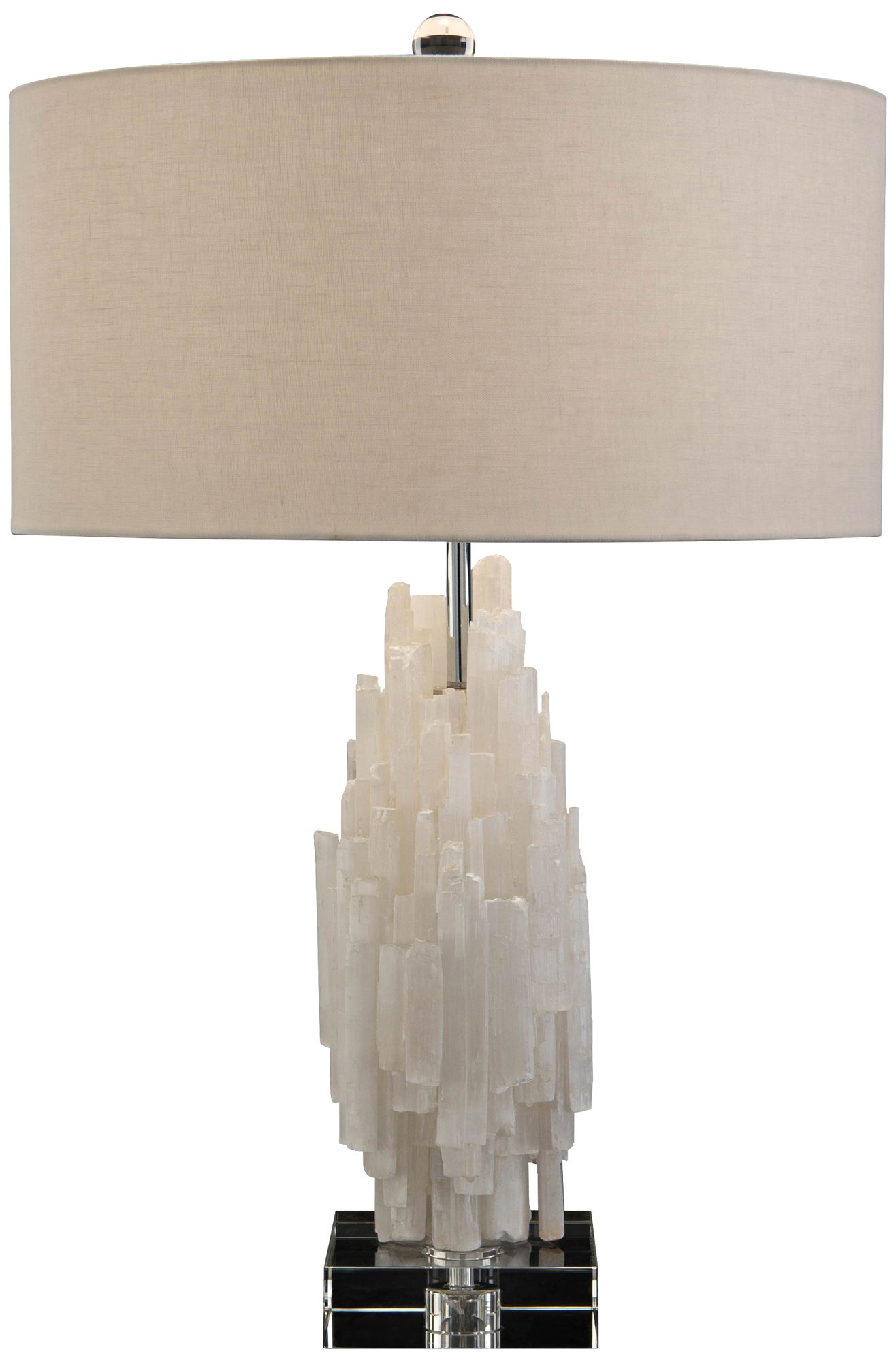 John Richard Tiered White Selenite Crystalline Table Lamp 9V662