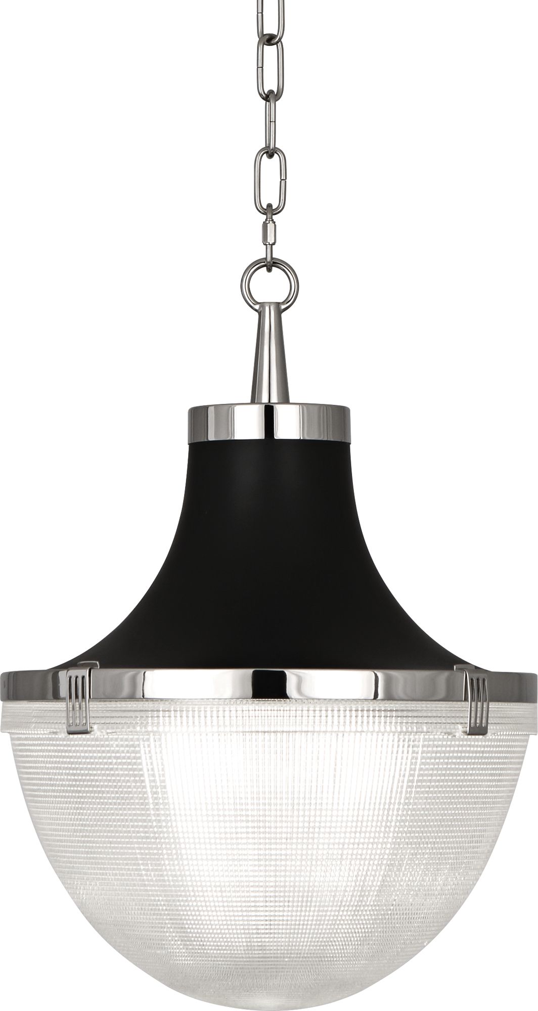 Brighton 13"W Polished Nickel and Matte Black Pendant Light 9W723