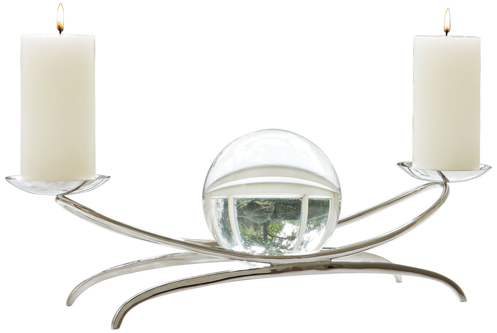 Fortune Teller Nickel Pillar Candle Holder 9W891 Lamps Plus