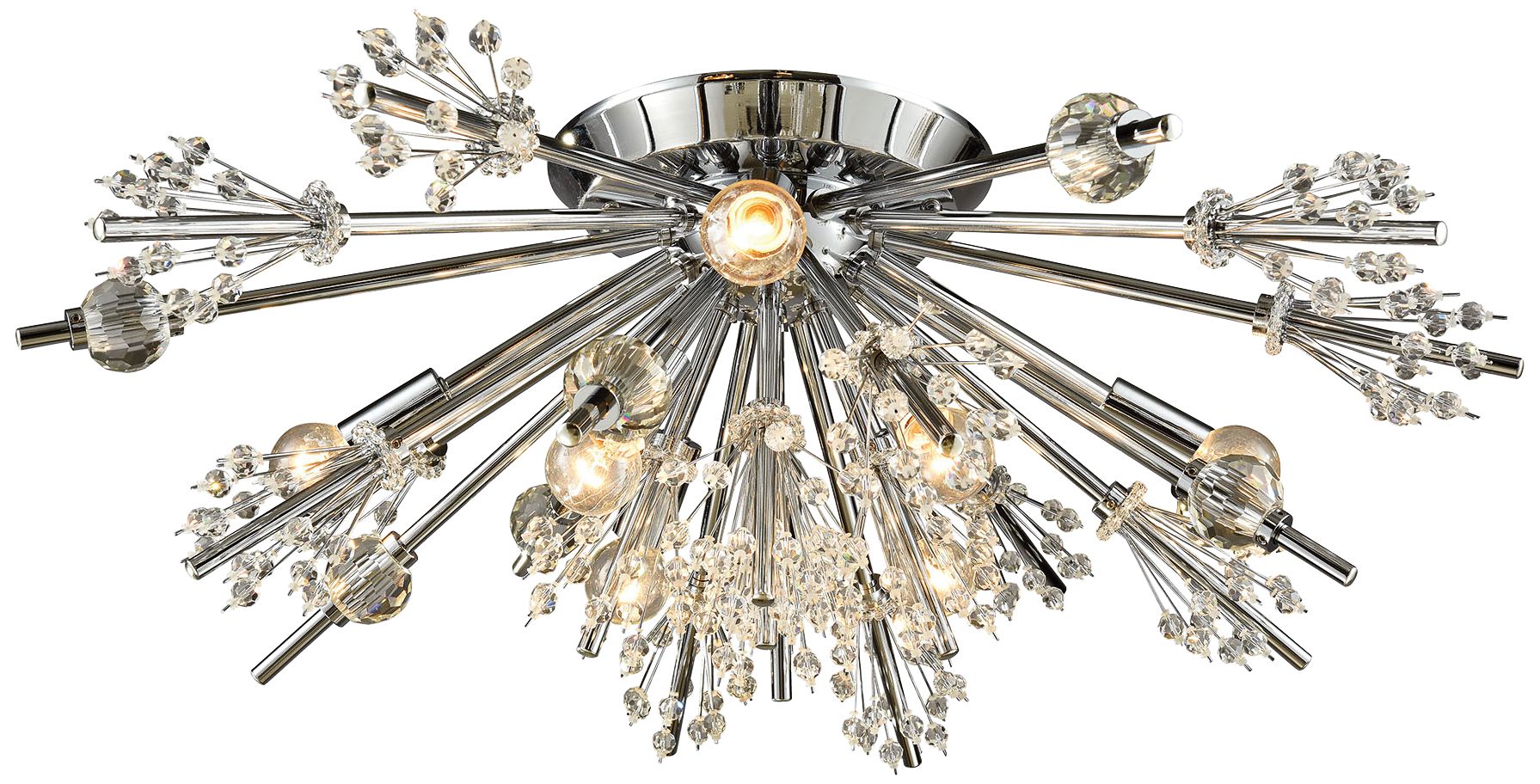 Starburst 26" Wide Polished Chrome 8Light Ceiling Light 9X310