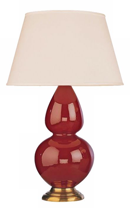 Robert Abbey 31" Oxblood Red Ceramic and Brass Table Lamp G6596