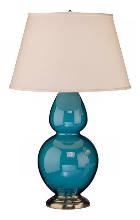 Robert Abbey 31" Peacock Blue Ceramic and Silver Lamp G6652 Lamps Plus