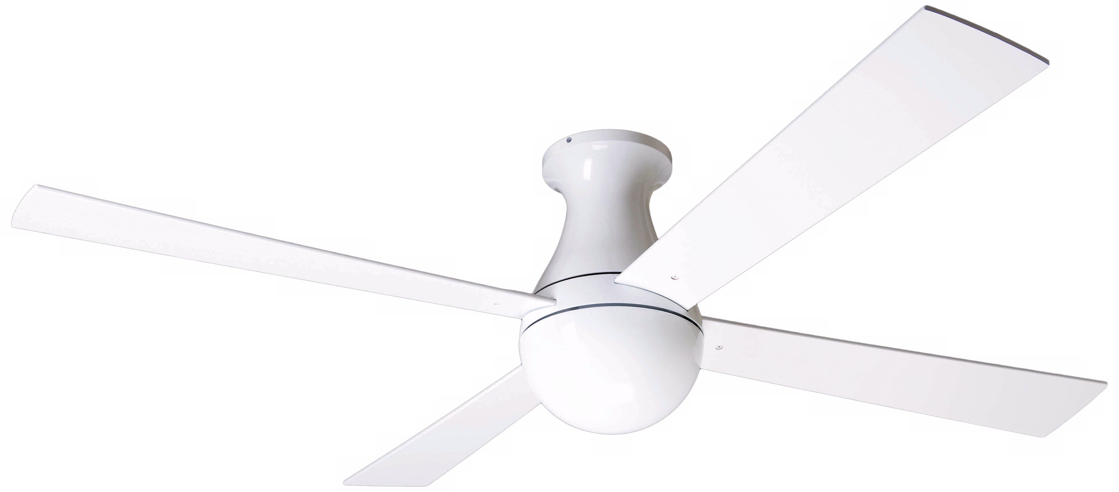 52" Modern Fan Ball Gloss White Hugger Ceiling Fan - #J3881 | Lamps Plus