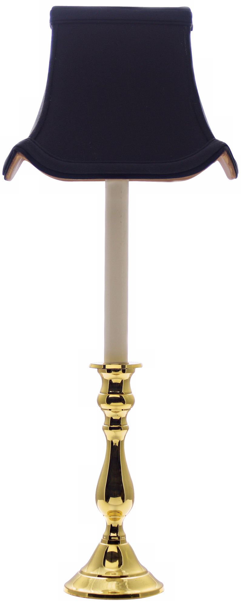 Polished Brass Black Shade Candlestick Buffet Lamp J8947 Lamps Plus