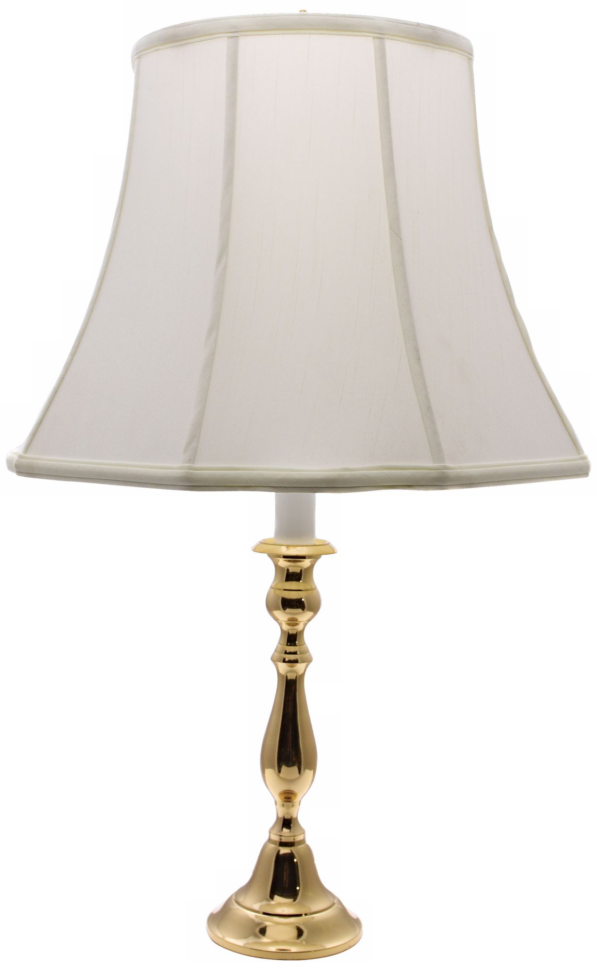 Polished Brass White Shade Candlestick Table Lamp J8950 Lamps Plus