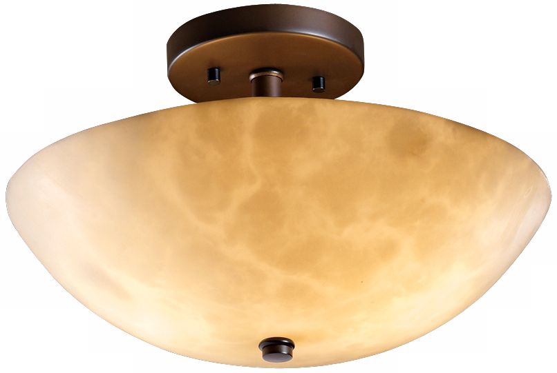 Clouds Dark Bronze Semiflush 14" Wide Ceiling Light K5348 Lamps Plus