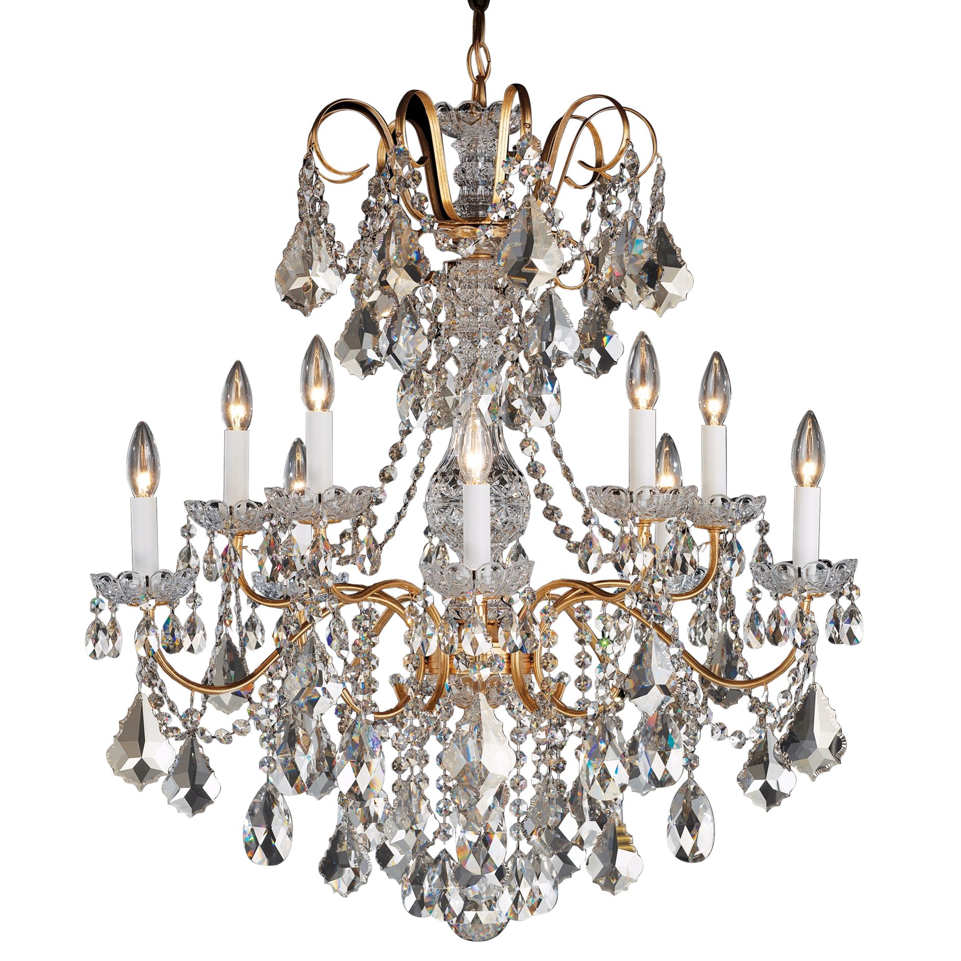 Schonbek New Orleans 28"W Gold Swarovski Crystal Chandelier N8459