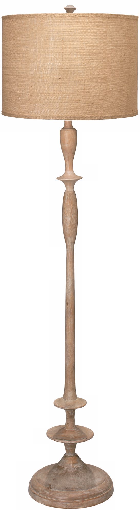 Jamie Young Petit Paro White Washed Wood Base Floor Lamp P2879