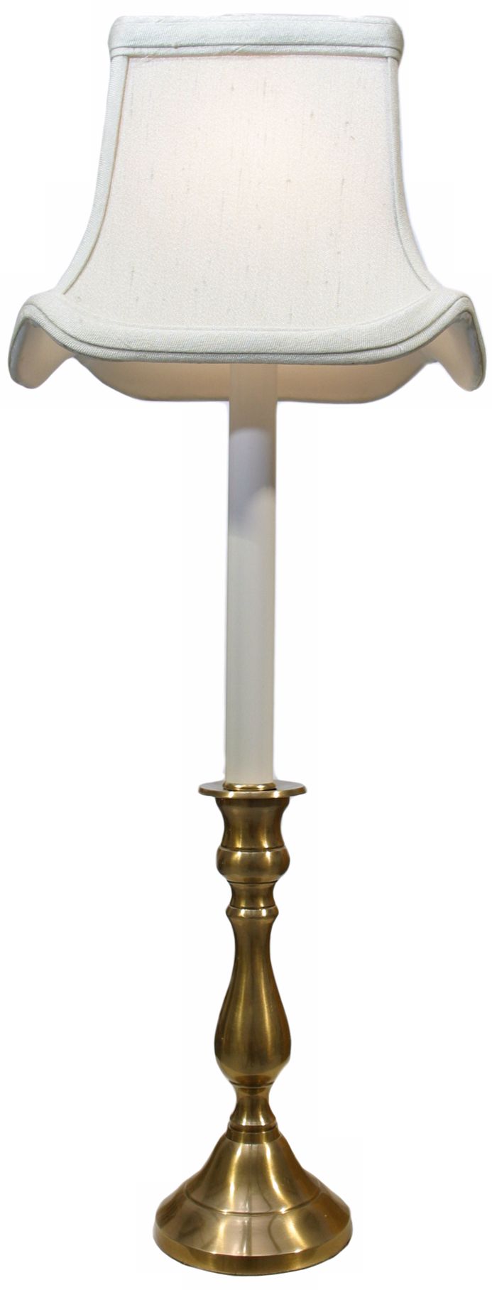 Antique Brass White Shade Tall Candlestick Table Lamp P3277 Lamps Plus