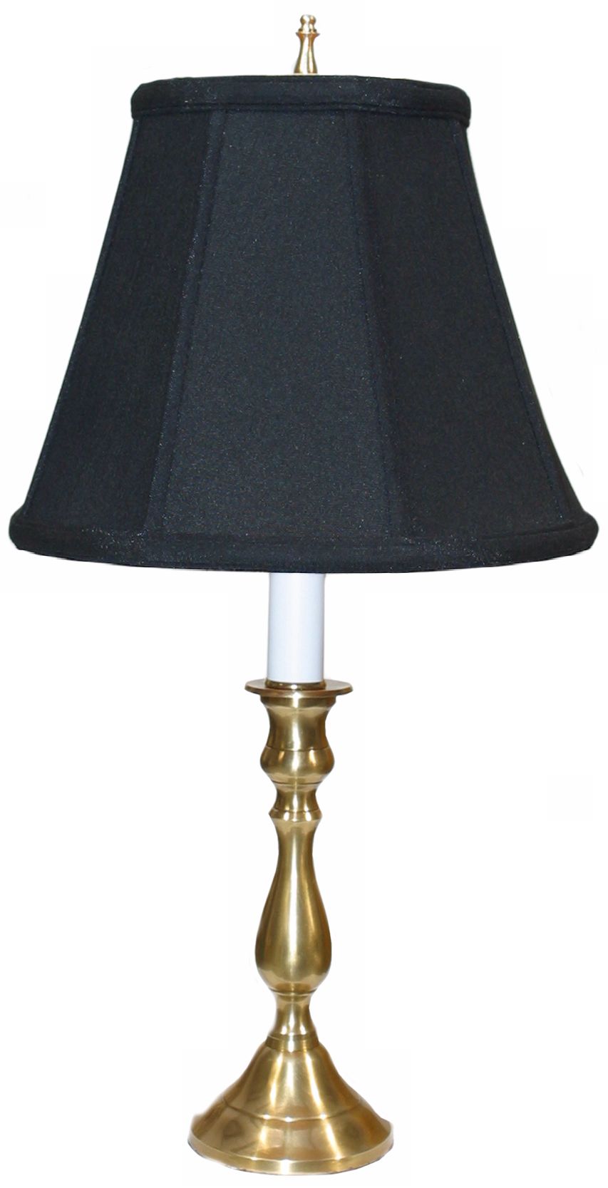 Solid Brass Black Shade Candlestick Table Lamp P3283 Lamps Plus