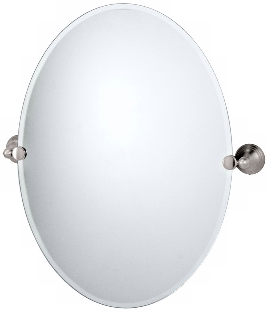 Gatco Charlotte Satin Nickel Finish Oval Tilt Wall Mirror P5319
