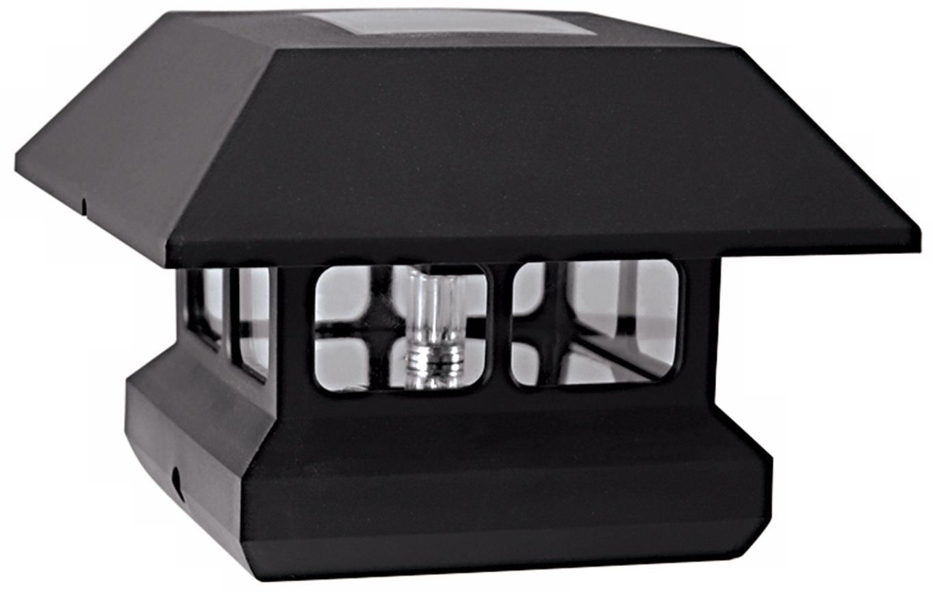 Black Solar Powered LED Post Cap Light - #R1320 | Lamps Plus