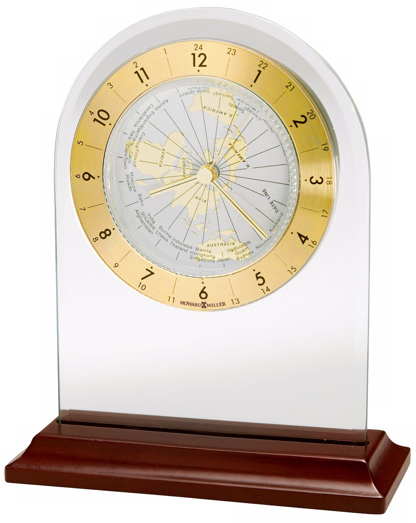 Howard Miller World Time Arch 6 3/4" High Alarm Clock R5001 Lamps Plus