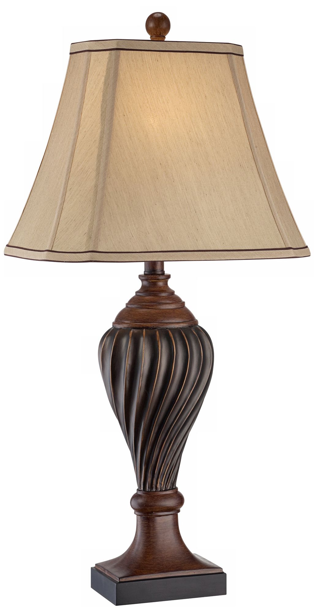 Carved TwoTone Brown Table Lamp T3585 Lamps Plus