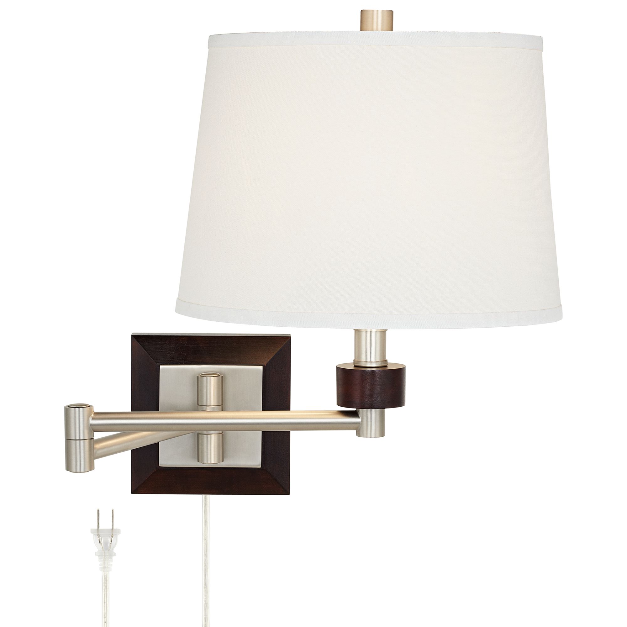 Elroy Brushed Nickel PlugIn Swing Arm Wall Lamp V4637 Lamps Plus